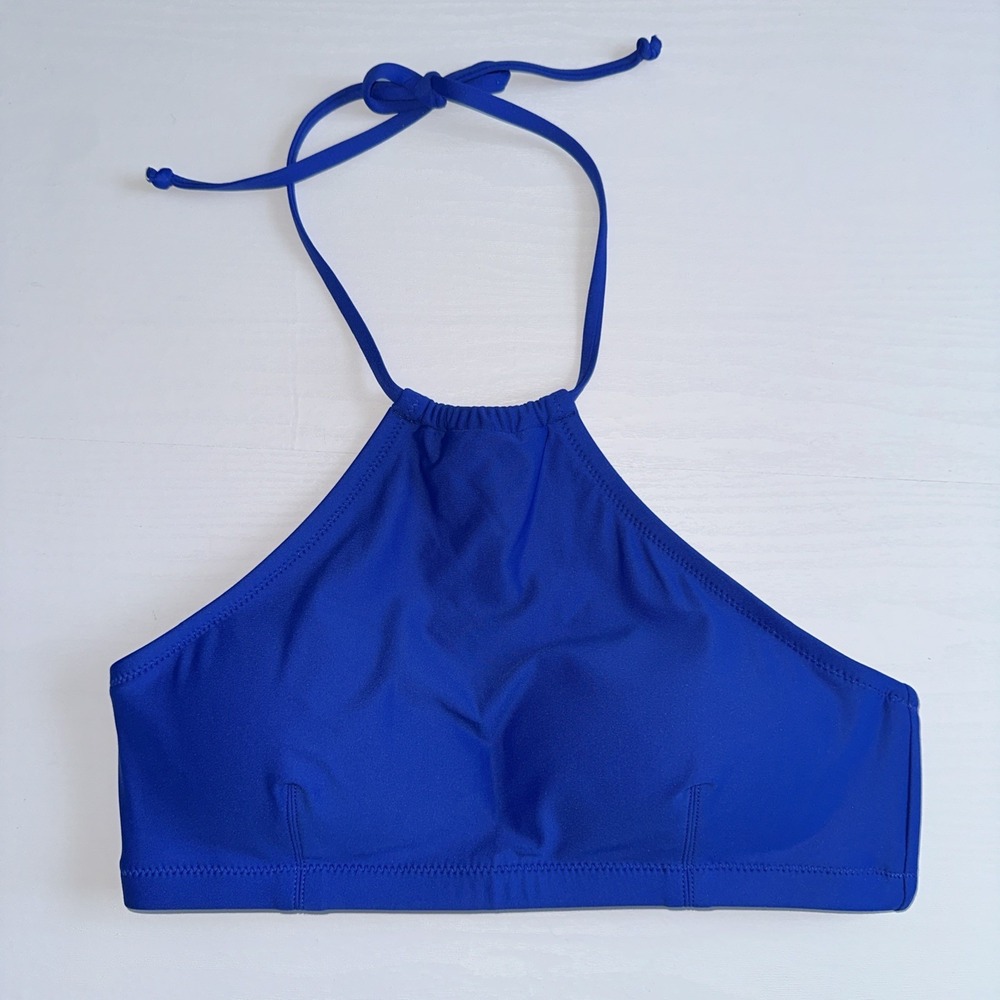 J. Crew Halter‎ Bikini Top. Marine Blue. Size Small. Adjustable.